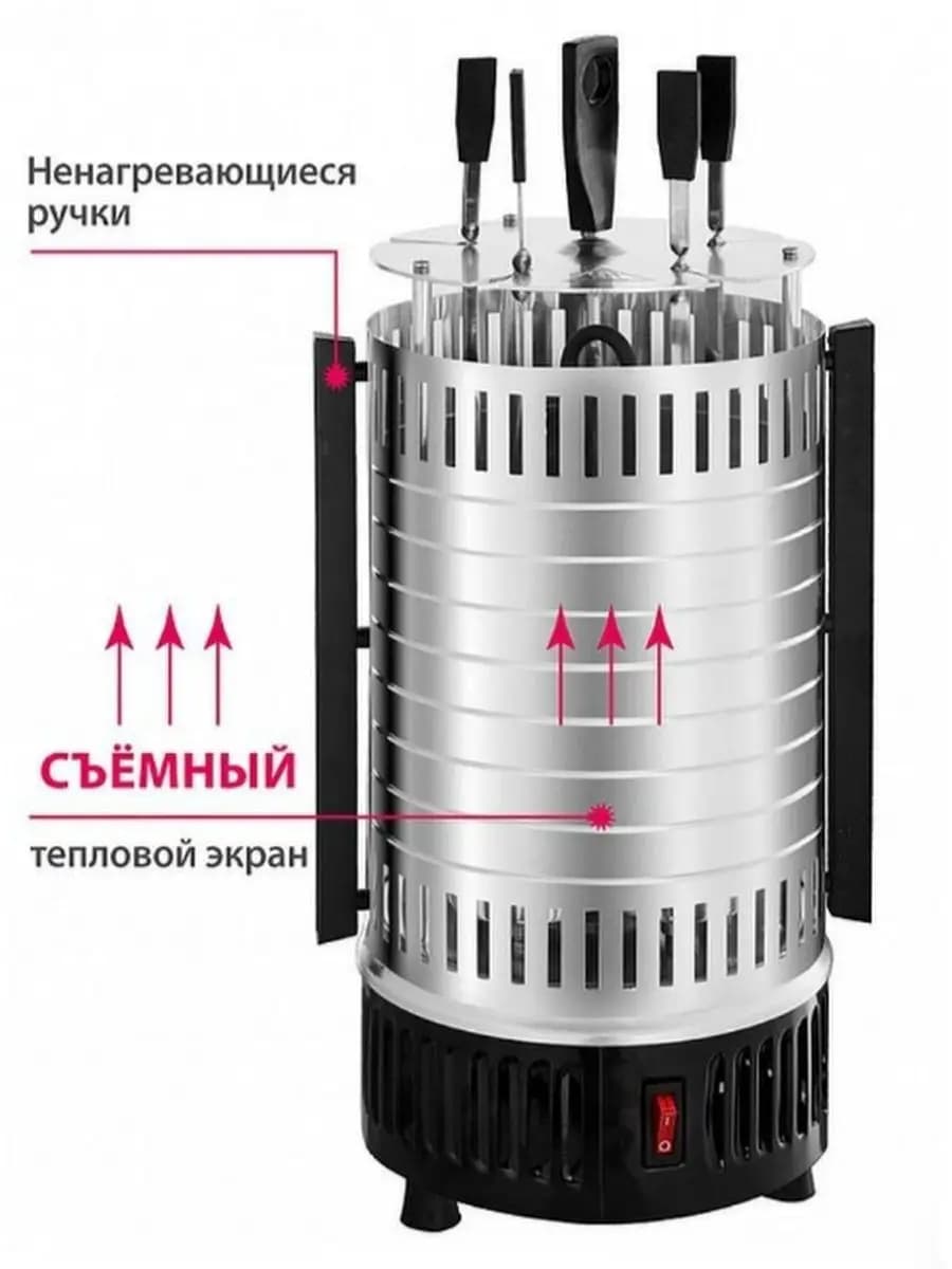 Шашлычница электрическая вертикальная 900 Вт фото 4