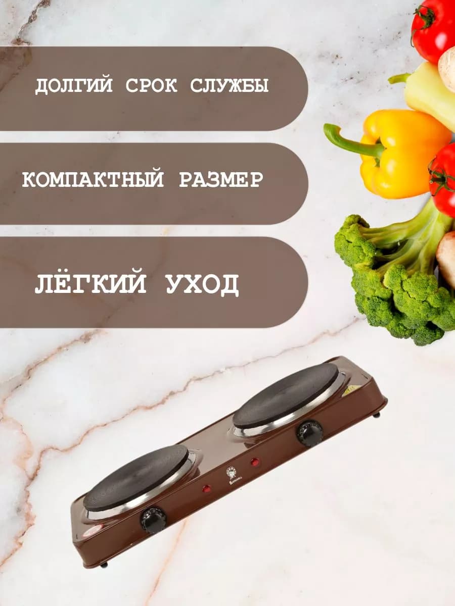 Плита электрическая двухконфорочная фото 2