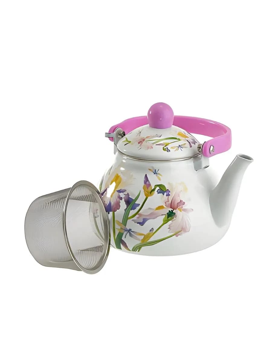Чайник 1,3л для плиты эмалированный, заварник фото 5