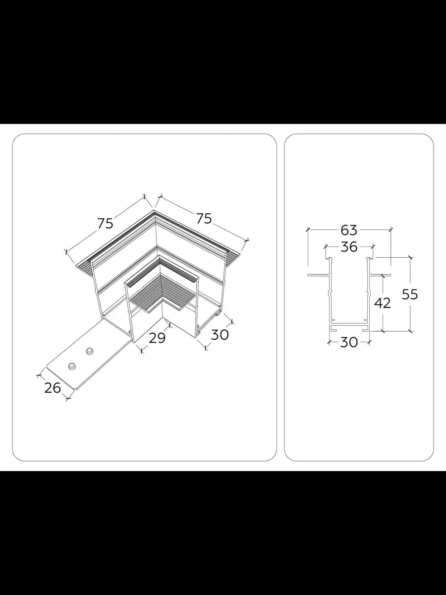 Коннектор угловой для встраиваемого шинопровода Magnetic фото 5