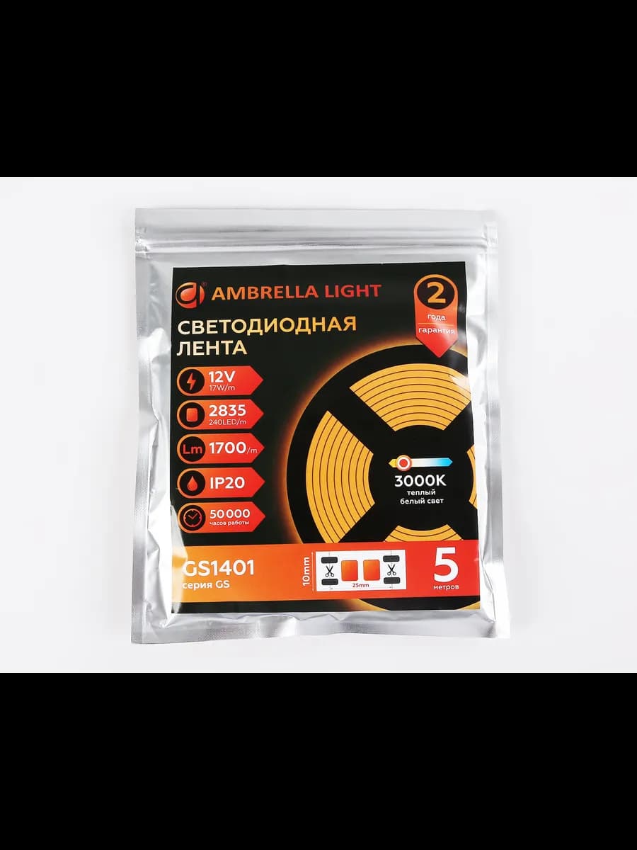 Светодиодная лента Ambrella Light GS1401 2835 240Led /17W m фото 6