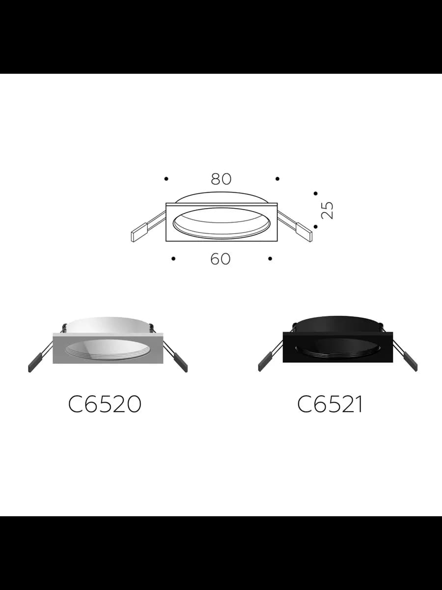 Корпус светильника встраиваемый для насадок D60mm фото 2