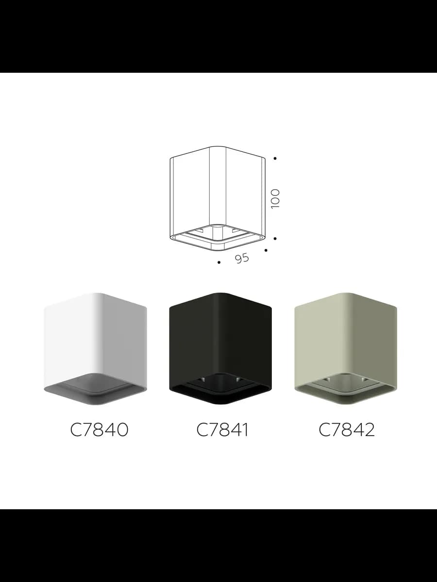 Корпус светильника накладной для насадок 70*70mm фото 2