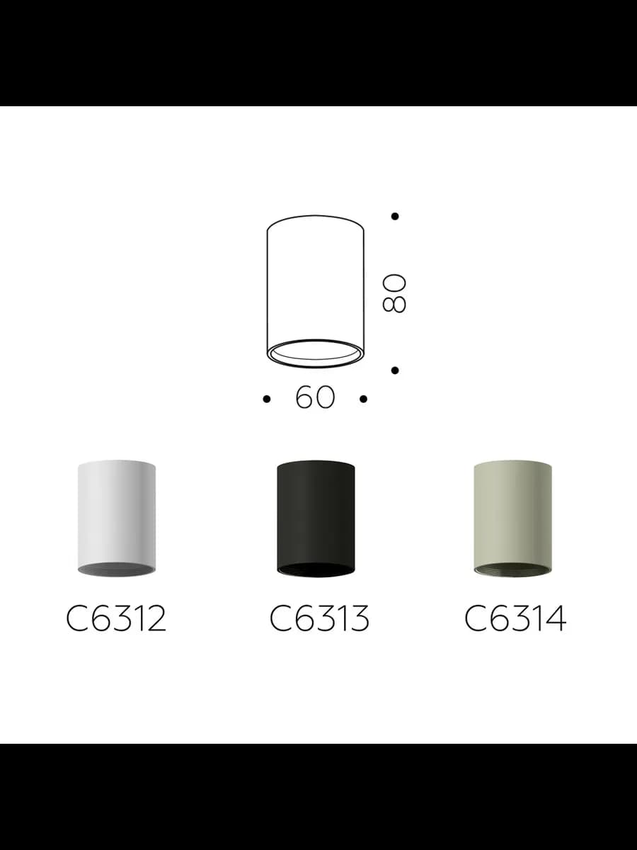 Корпус светильника накладной для насадок D60mm фото 1