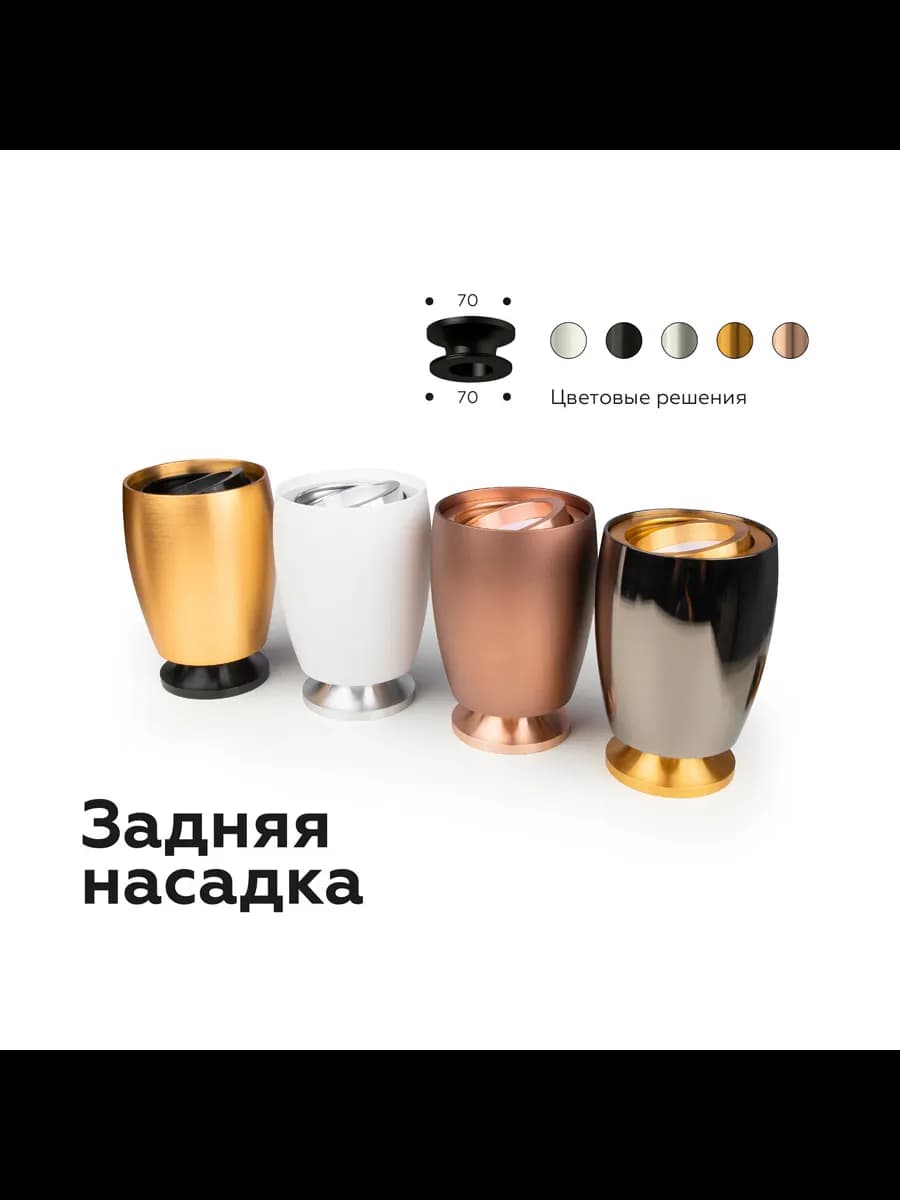 Насадка задняя накладная для корпуса светильника с диаметром фото 4