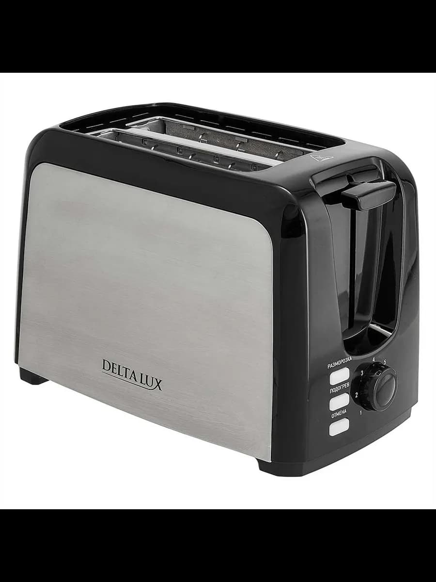 Тостеры Тостер DELTA LUX DL-090 нержавеющая сталь,черный...