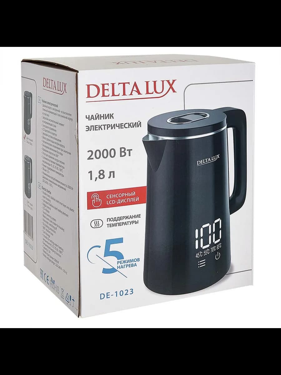 Чайники электрические Чайник DELTA LUX DE-1023, ДВОЙНОЙ К... фото 5