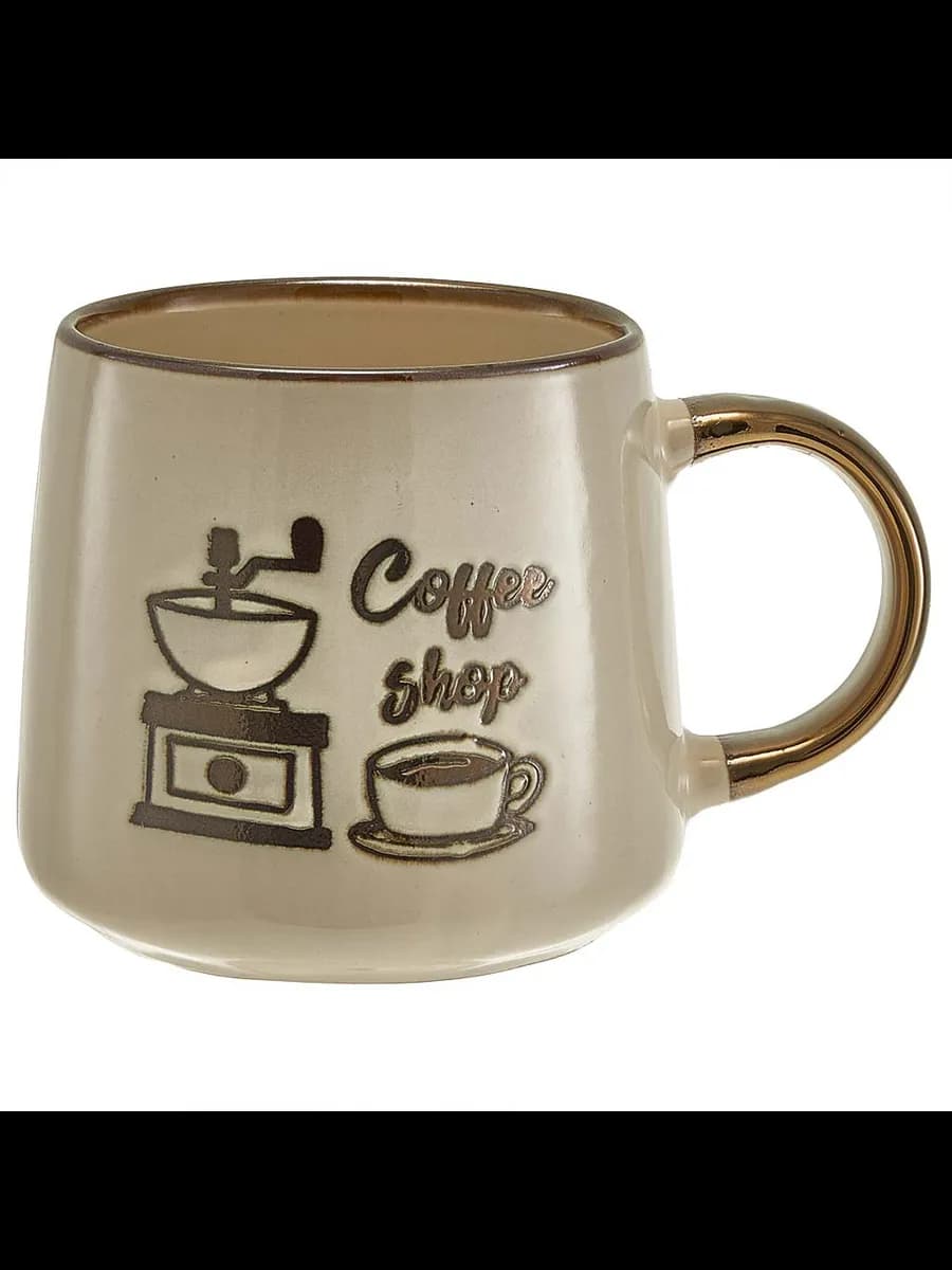 Кружки Кружка Coffee shop (350 мл) в цветной коробке, беж...