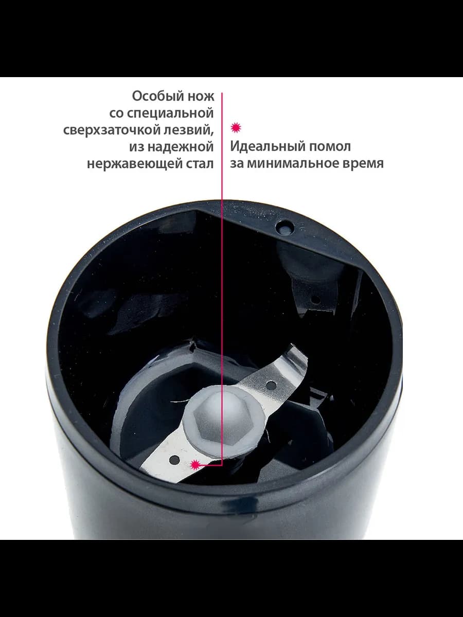 Кофемолки электрические Кофемолка DELTA DL-087К черная: 2... фото 4