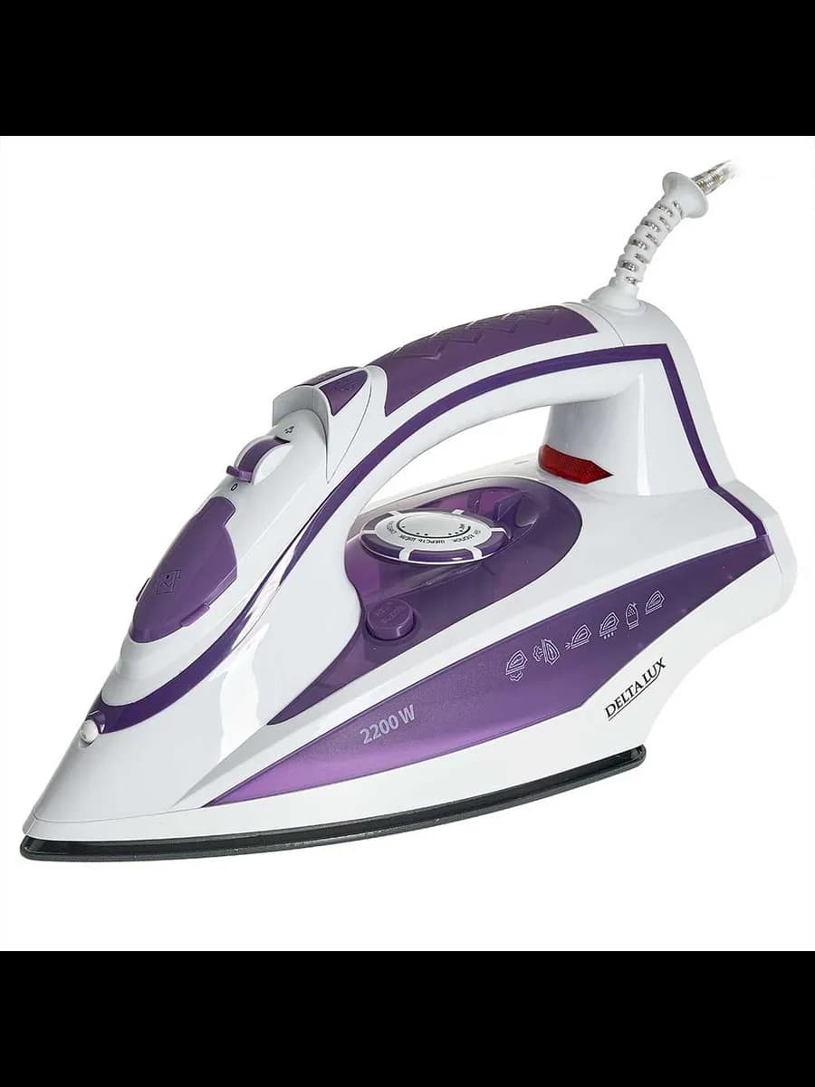 Утюги Утюг DELTA LUX DL-352 белый с фиолетовым: 2200 Вт,...