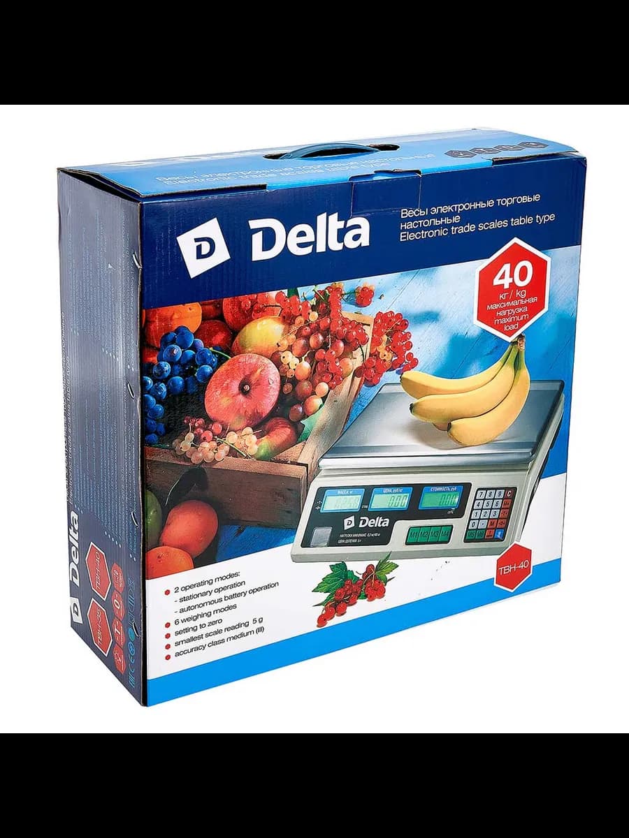 Весы торговые Весы торговые Delta до 40кг/5г, 33*23см фото 5