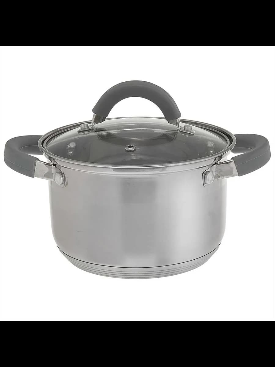 Кастрюли WEBBER BE-356/2 Кастрюля из нерж стали со стекля...