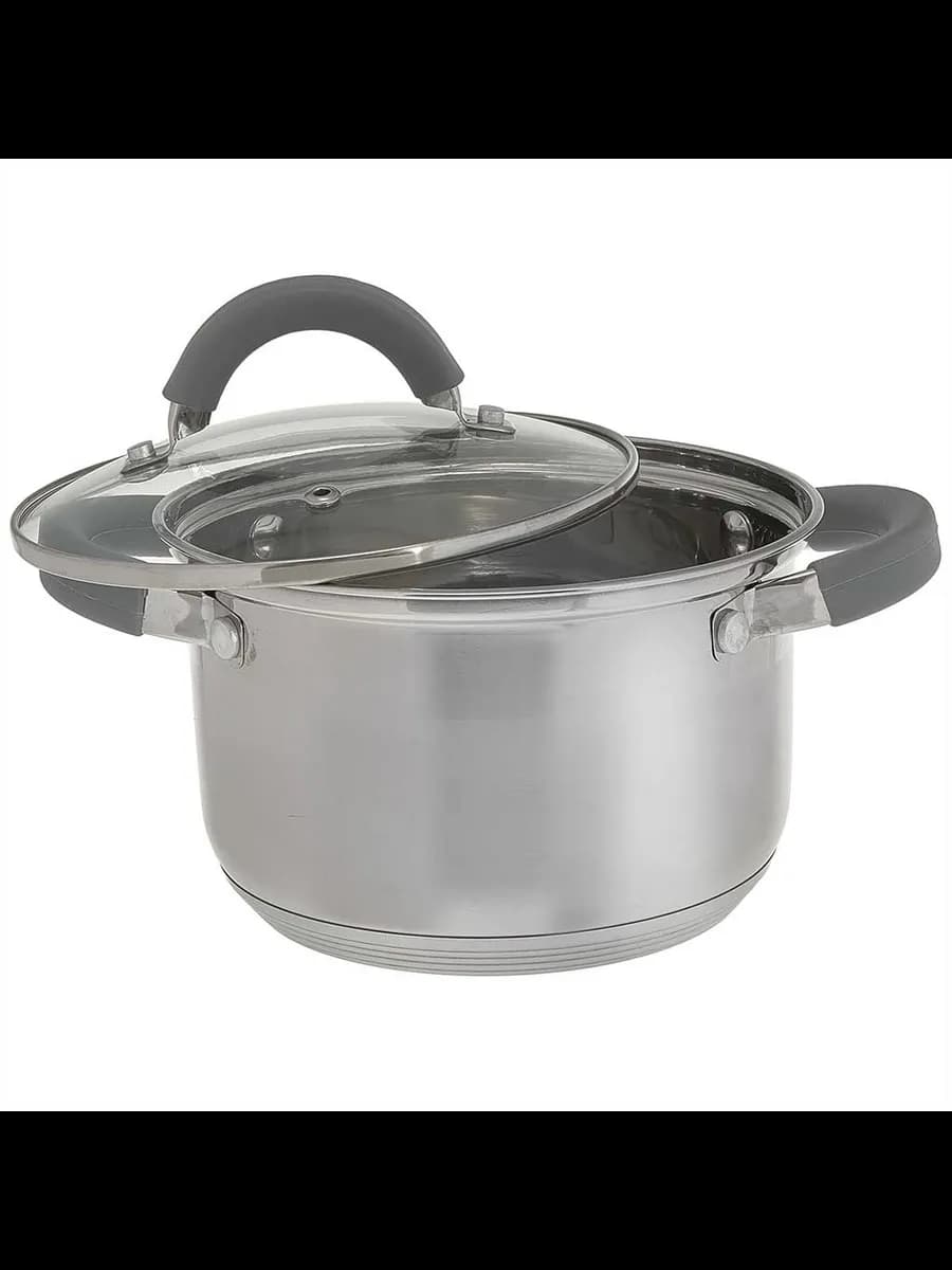 Кастрюли WEBBER BE-356/2 Кастрюля из нерж стали со стекля... фото 2