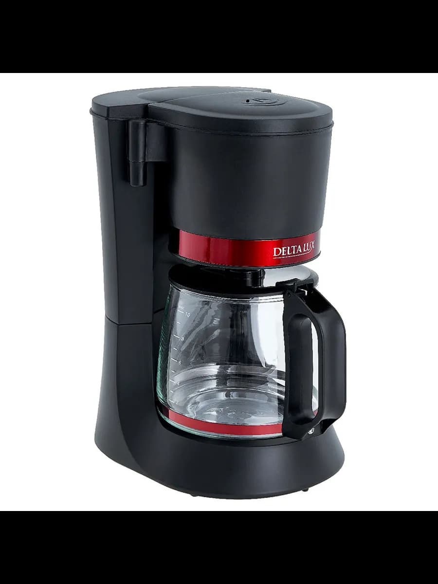 Кофеварки Кофеварка DELTA LUX DL-8152 черная с красным, 7... фото 2