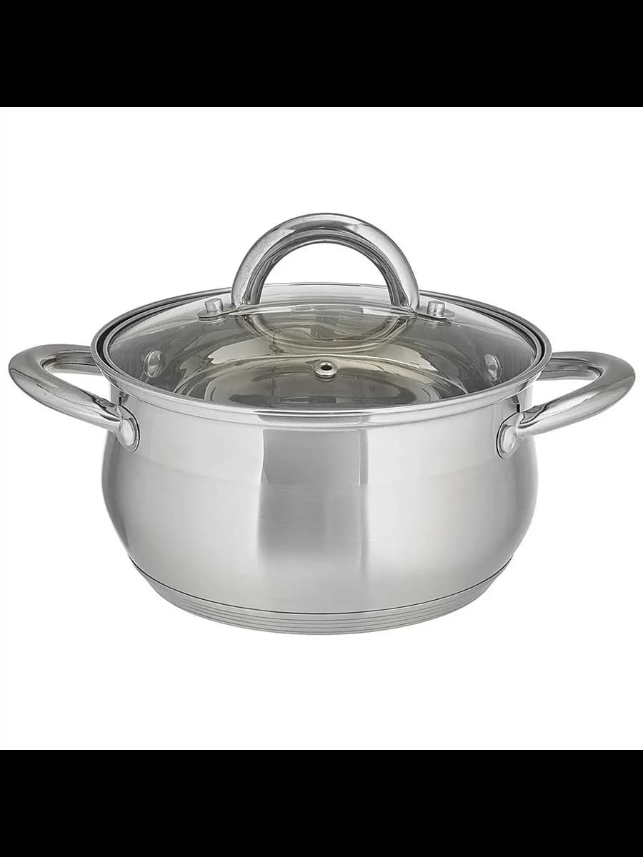 Кастрюли WEBBER BE-352/2 Кастрюля из нерж стали со стекля...