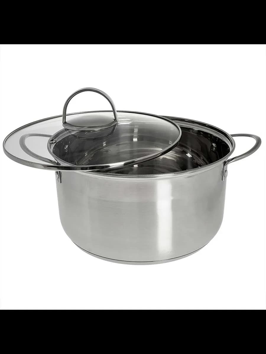 Кастрюли WEBBER BE-349/2 Кастрюля из нерж стали со стекля... фото 2