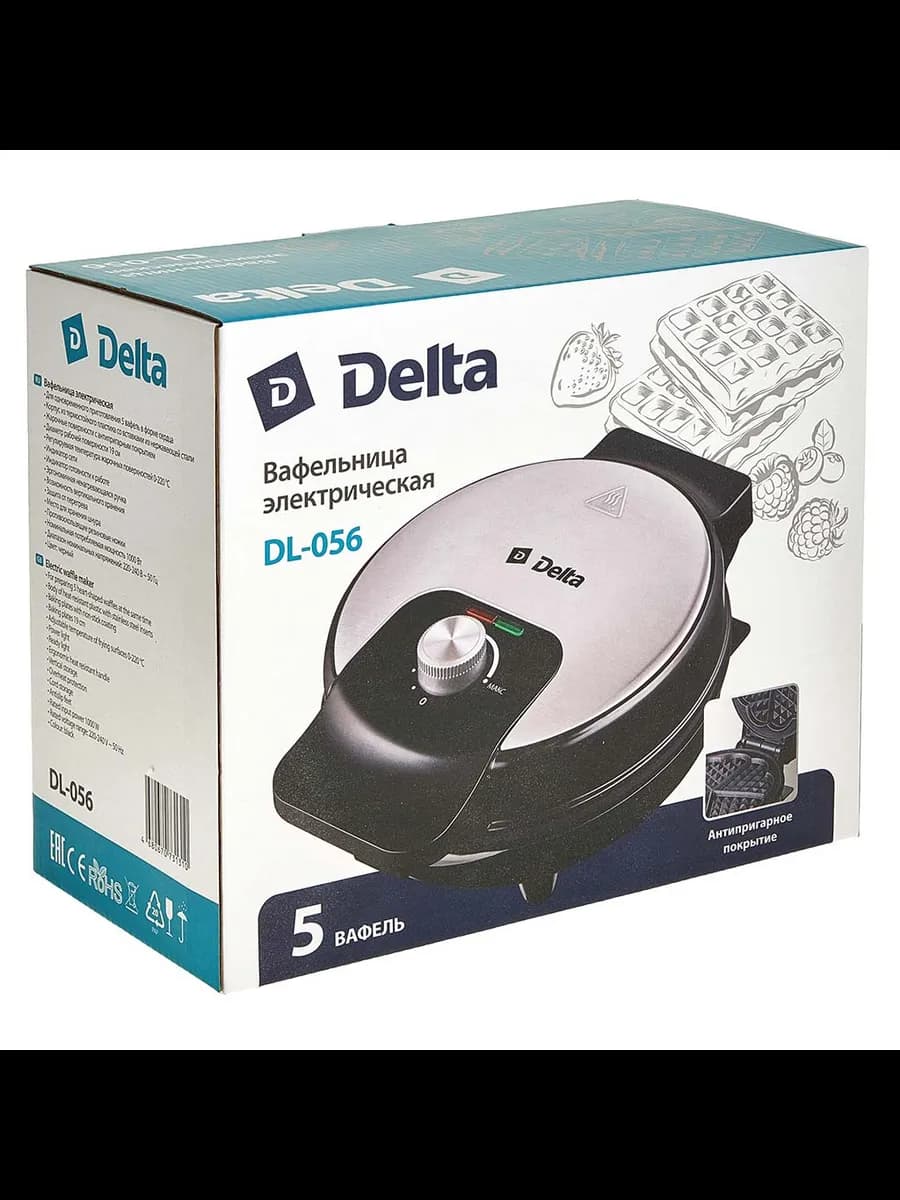 Вафельницы Вафельница ВЕНСКАЯ DELTA DL-056 : черный,1000В... фото 5