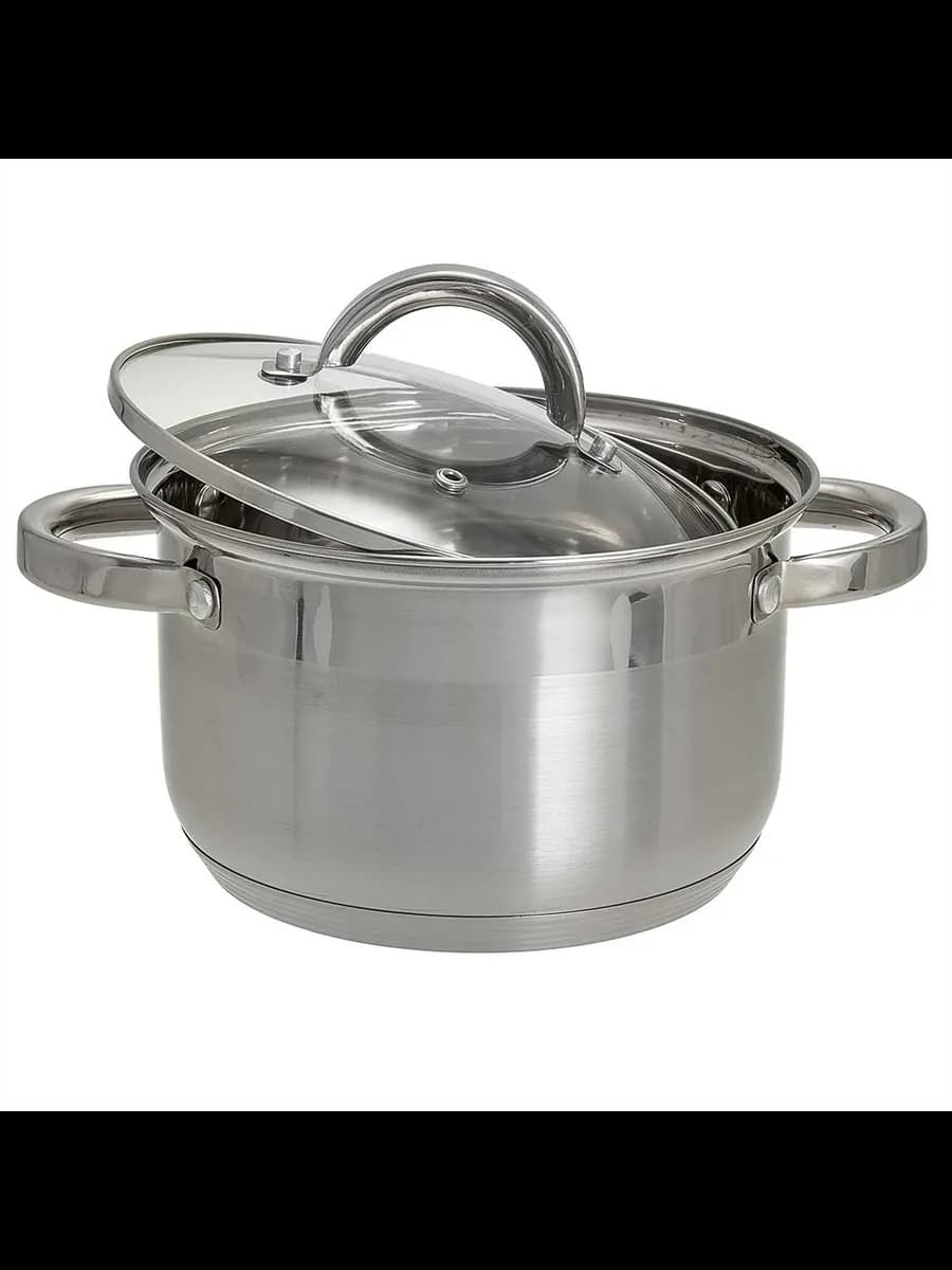 Кастрюли WEBBER BE-111/2 Кастрюля из нерж стали со стекля... фото 2