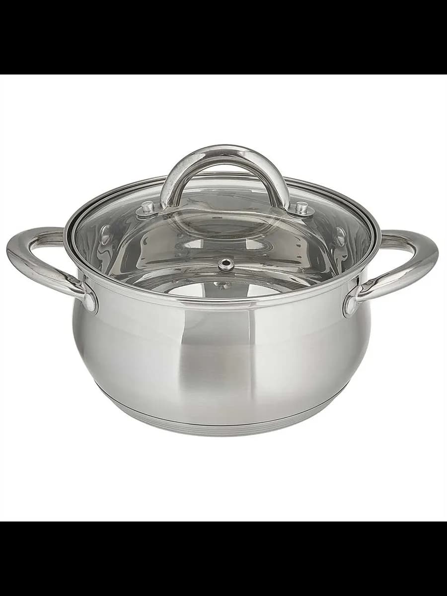 Кастрюли WEBBER BE-354/2 Кастрюля из нерж стали со стекля...