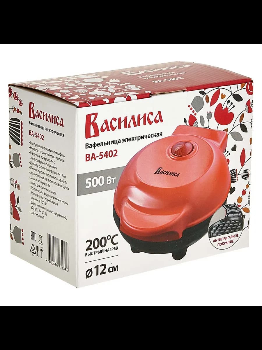 Вафельницы Вафельница ВЕНСКАЯ ВАСИЛИСА ВА-5402: красный,... фото 4