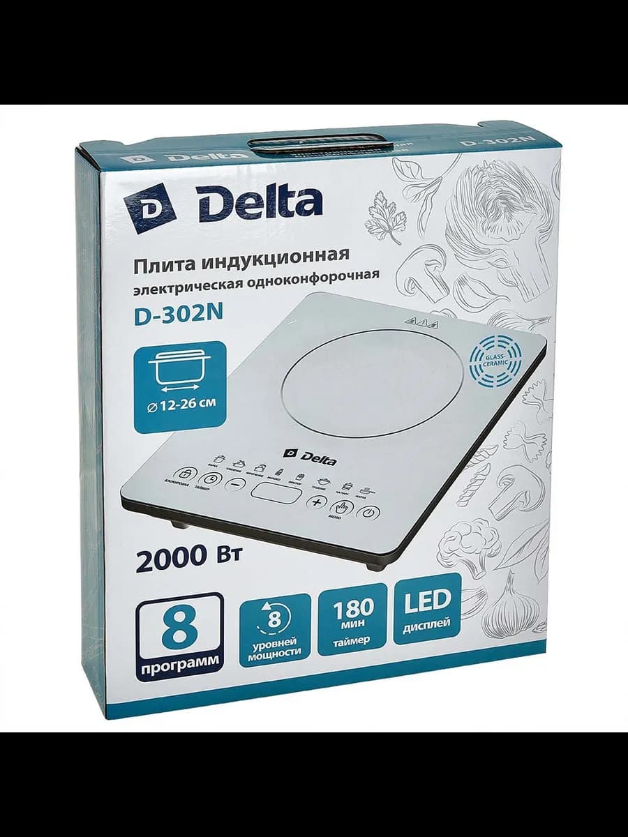 Плиты настольные Индукционная плита DELTA 2000Вт, белый:... фото 4