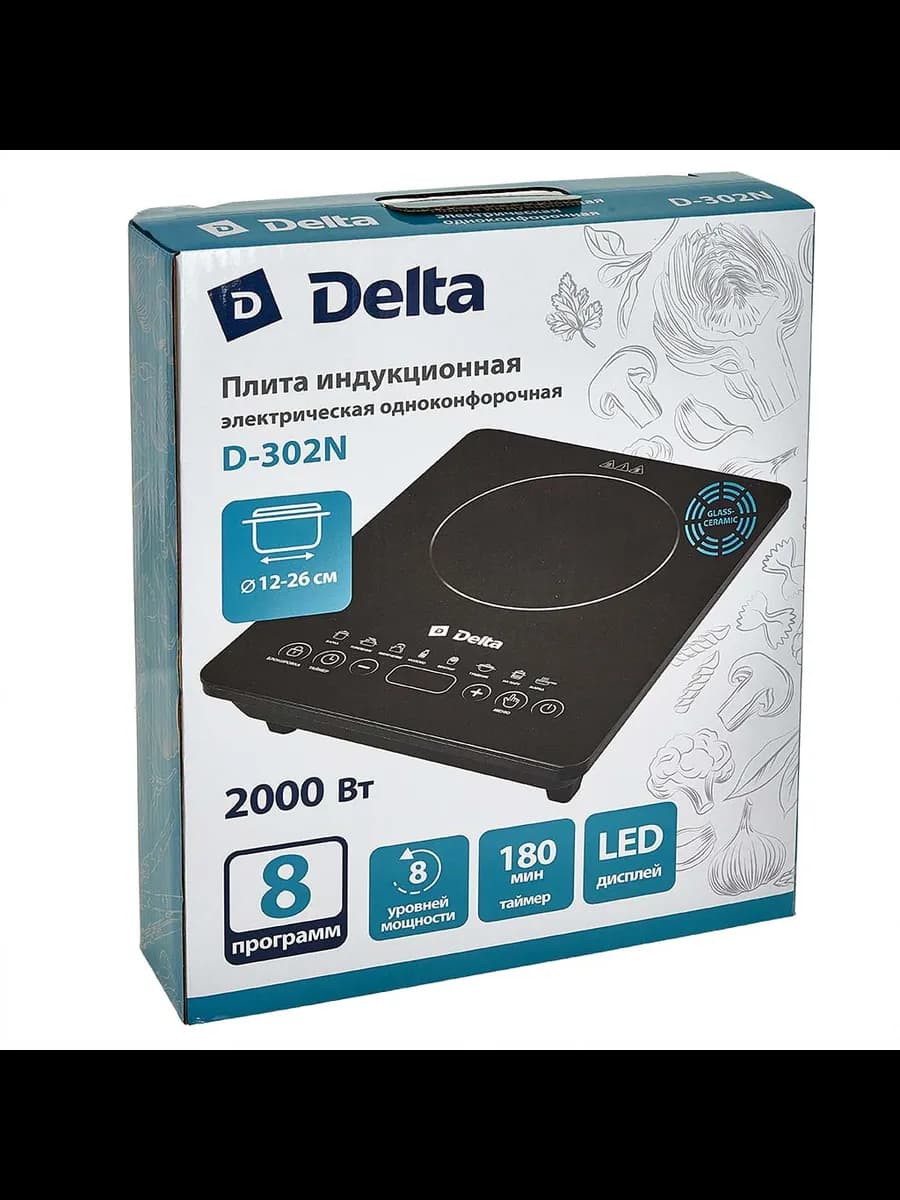 Плиты настольные Индукционная плита DELTA 2000Вт, черный:... фото 4