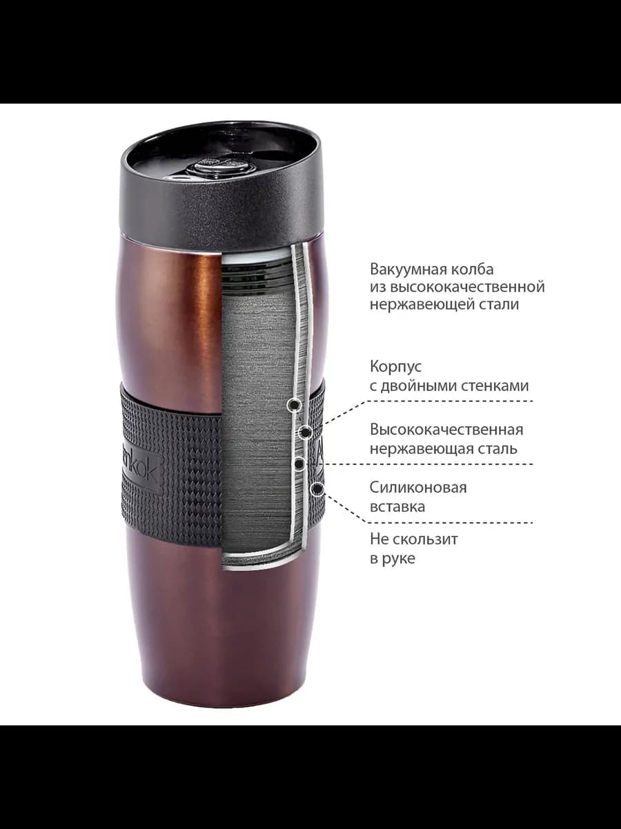 Термокружки ALPENKOK AK-04002A Термокружка вакуумная нерж... фото 2