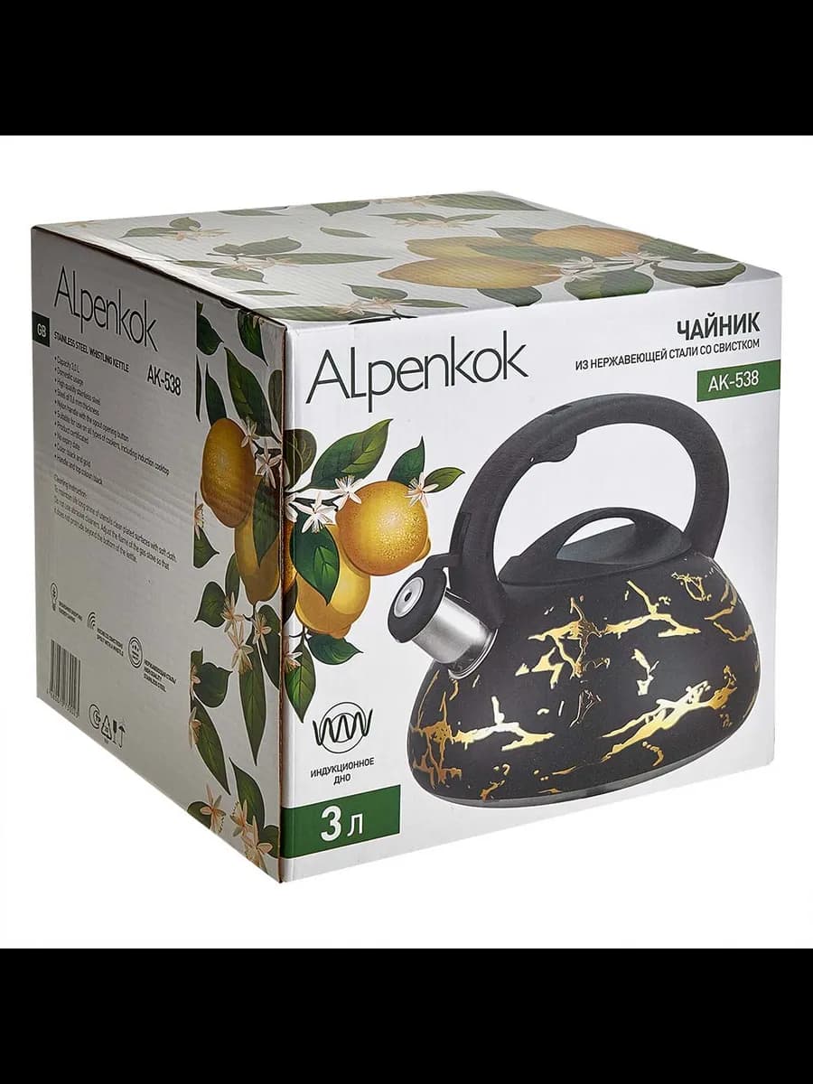 Чайники для плиты ALPENKOK AK-538 Чайник из нержавеющая с... фото 6