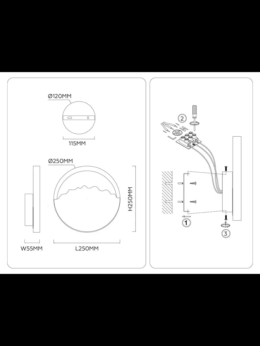 Настенный светодиодный светильник из мрамора фото 7