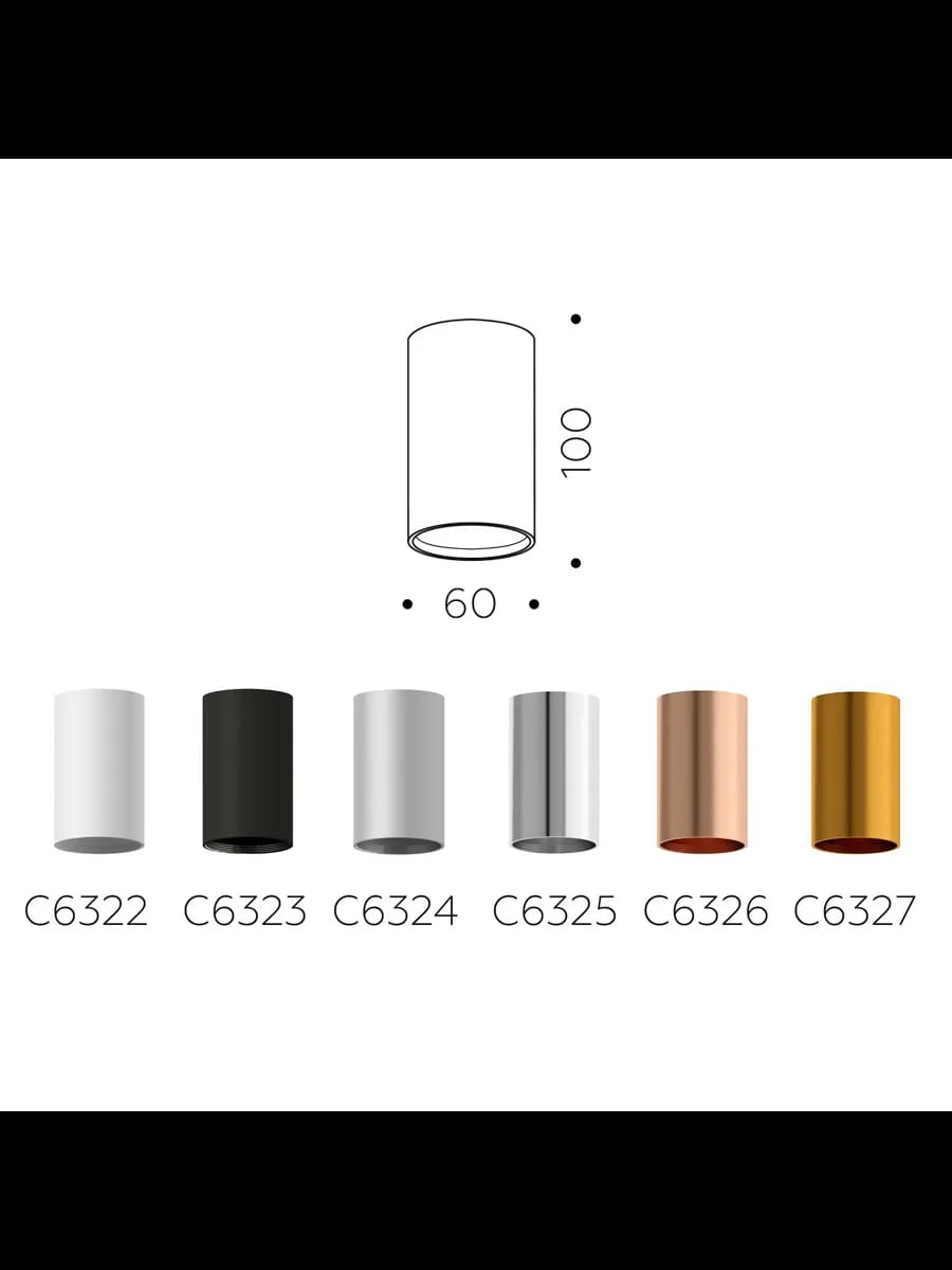 Корпус светильника накладной для насадок D60mm