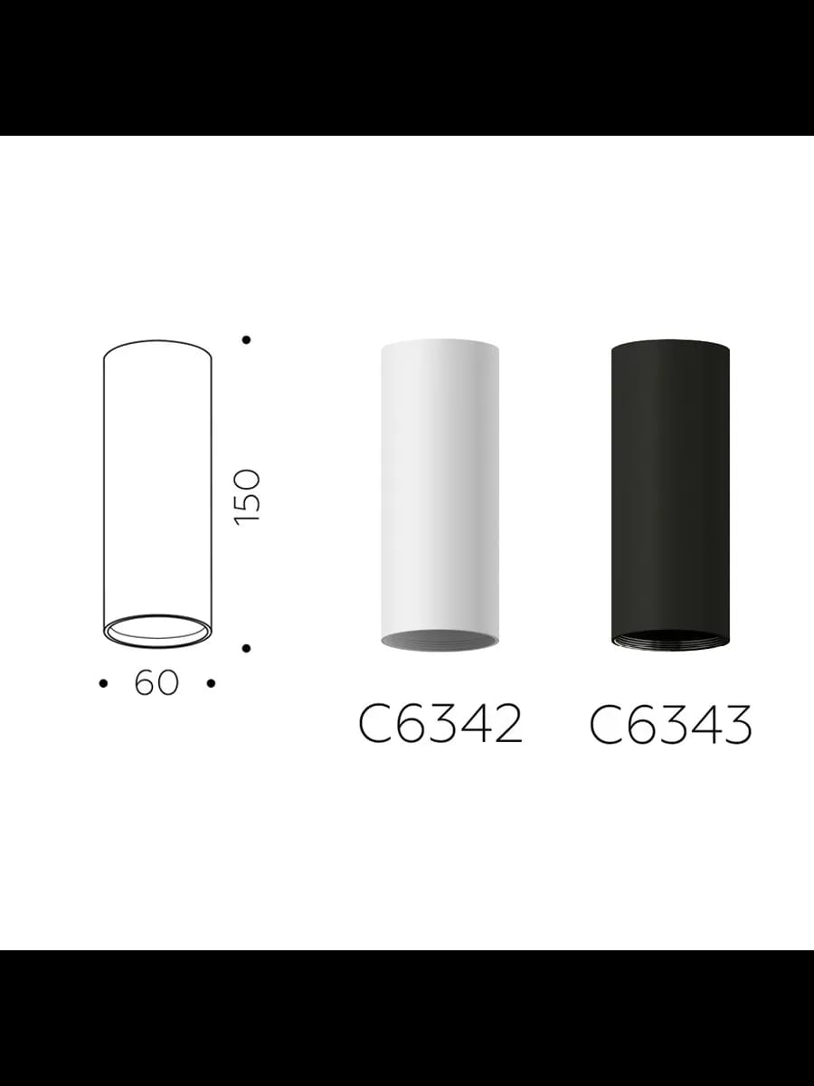 Корпус светильника накладной для насадок D60mm