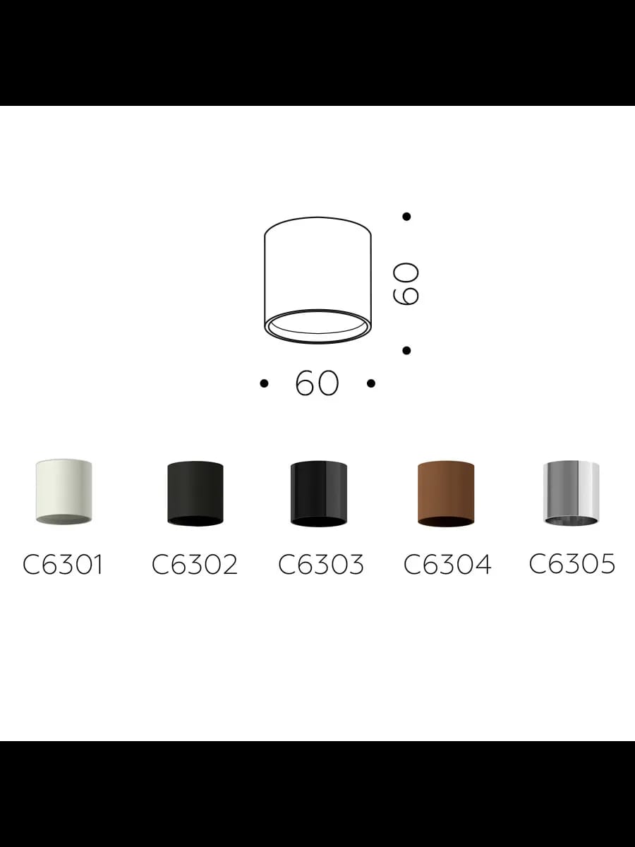 Корпус светильника накладной для насадок D60mm