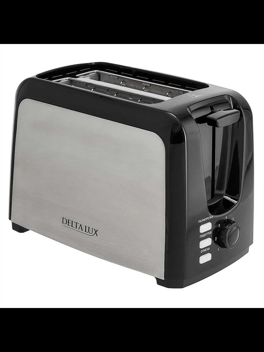 Тостеры Тостер DELTA LUX DL-090 нержавеющая сталь,черный...