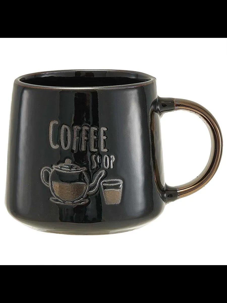 Кружки Кружка Coffee shop (350 мл) в цветной коробке, черный