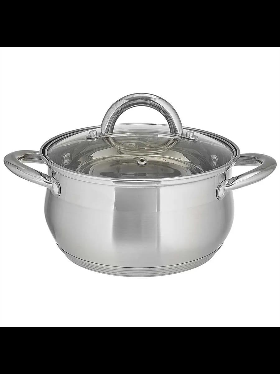 Кастрюли WEBBER BE-352/2 Кастрюля из нерж стали со стекля...