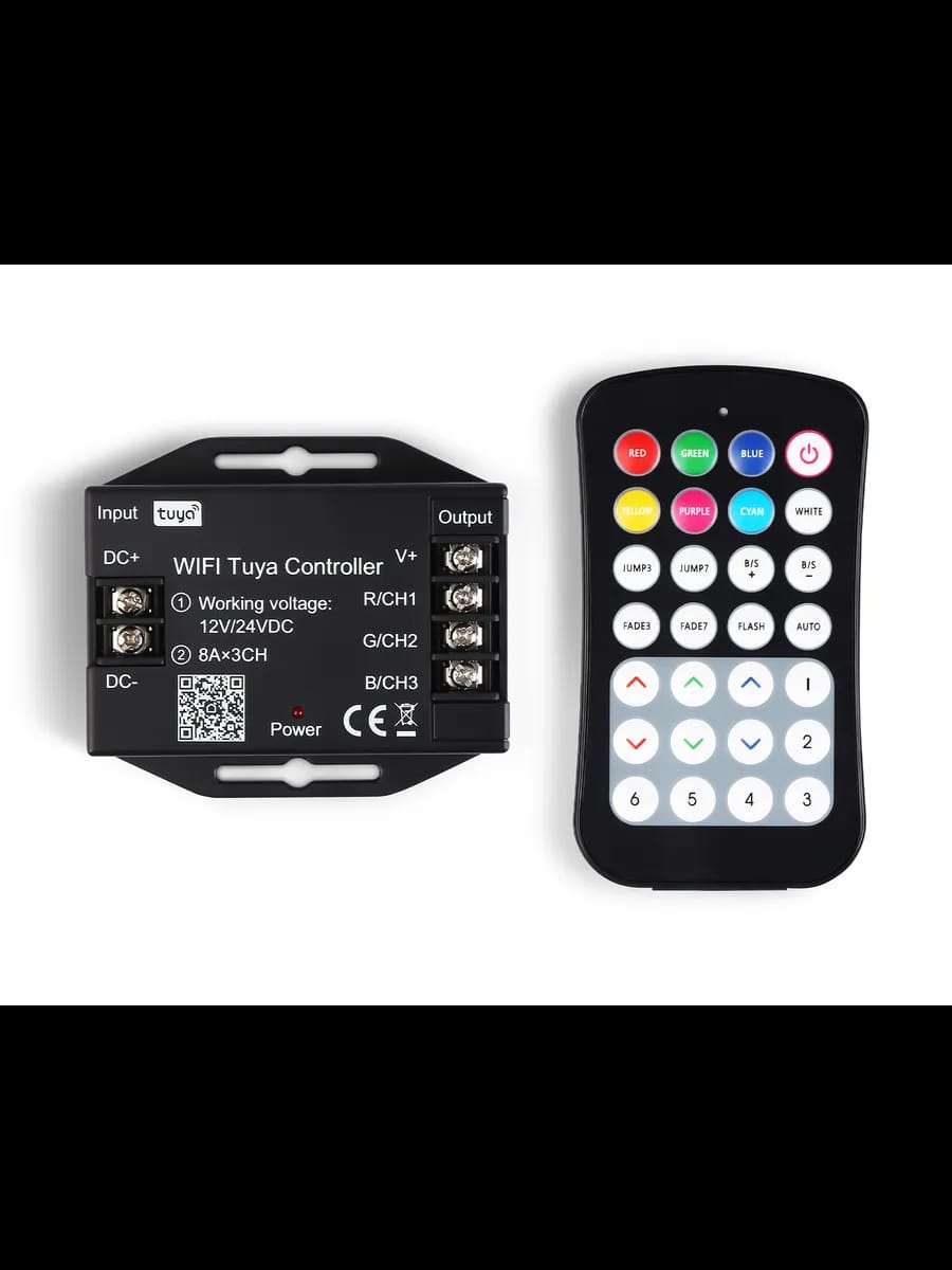 Контроллер WIFI Tuya для светодиодных лент RGB c радио